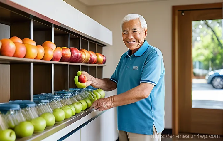 장수 지역 주민의 식사 만족도 조사 - **Prompt:** A warm, inviting long-term care dining room filled with a gentle, ambient glow from soft...